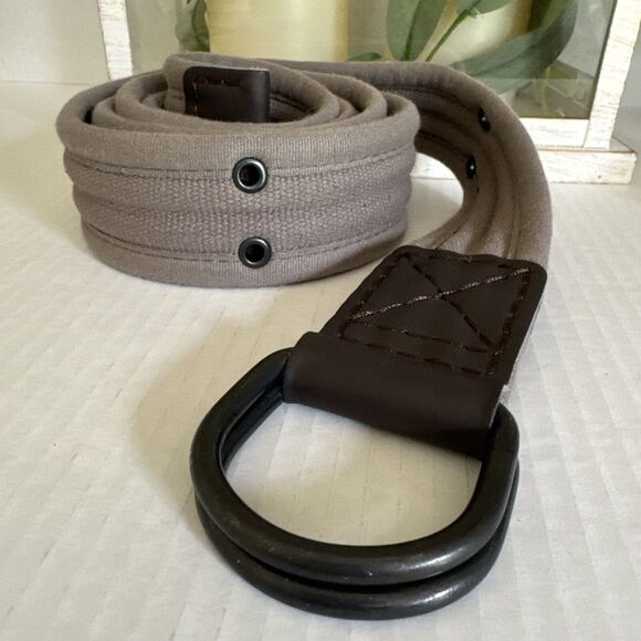 Mens Military Gray D-ring Fabric Leather Casual 59’ Inch - Picture 1 of 8